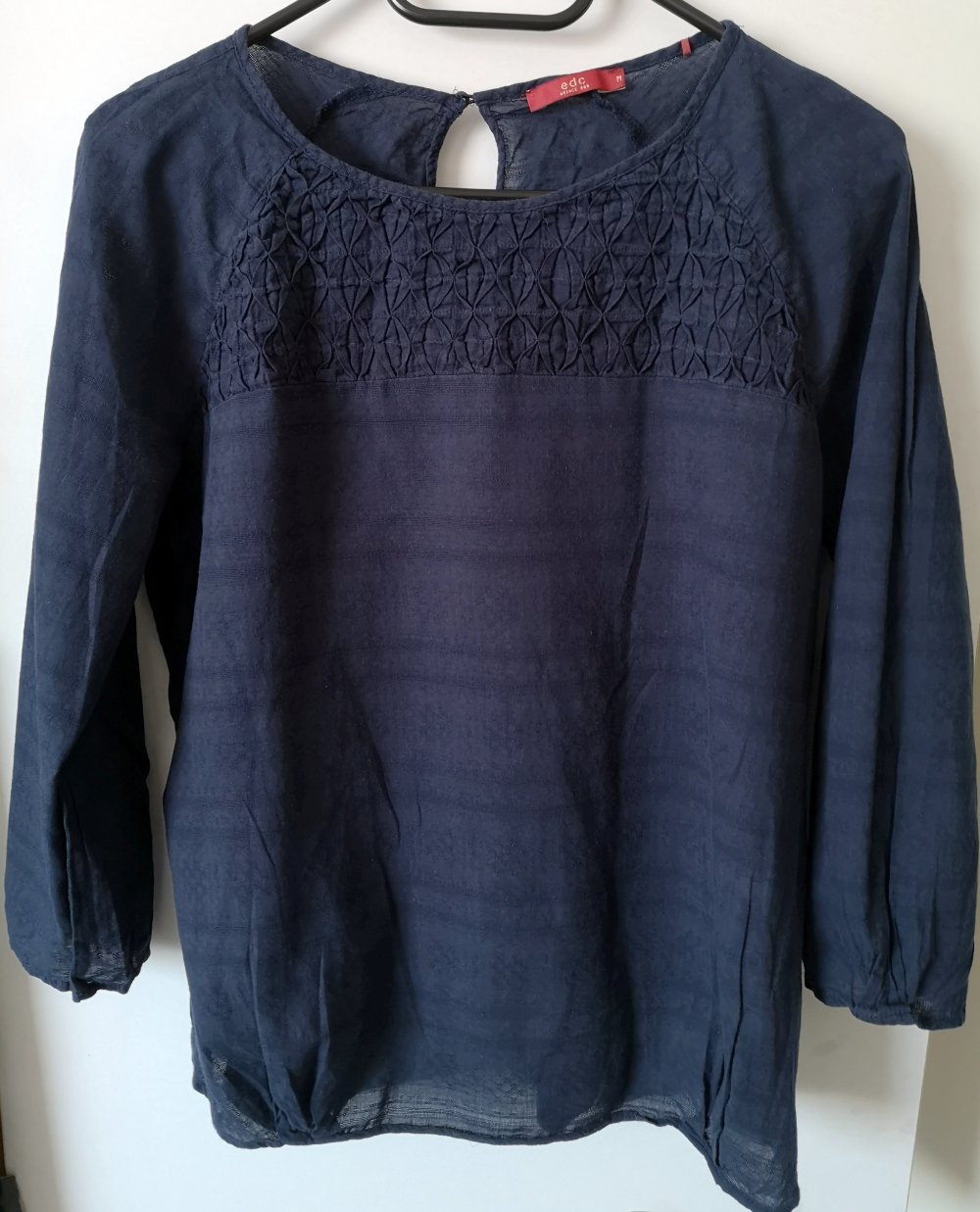 edc Bluse blau 3/4 Arm Größe M