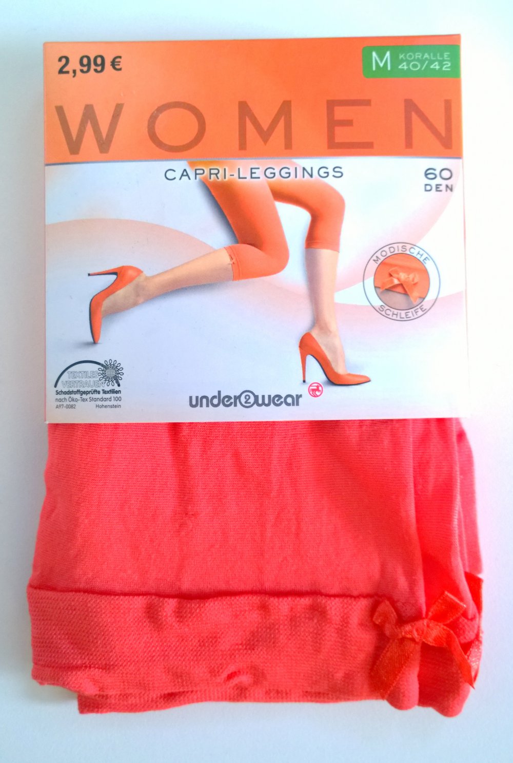  Capri Leggings Korall Größe M 40/42