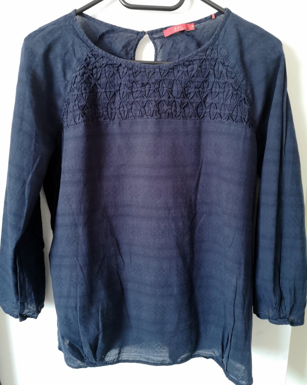 edc Bluse blau 3/4 Arm Größe M