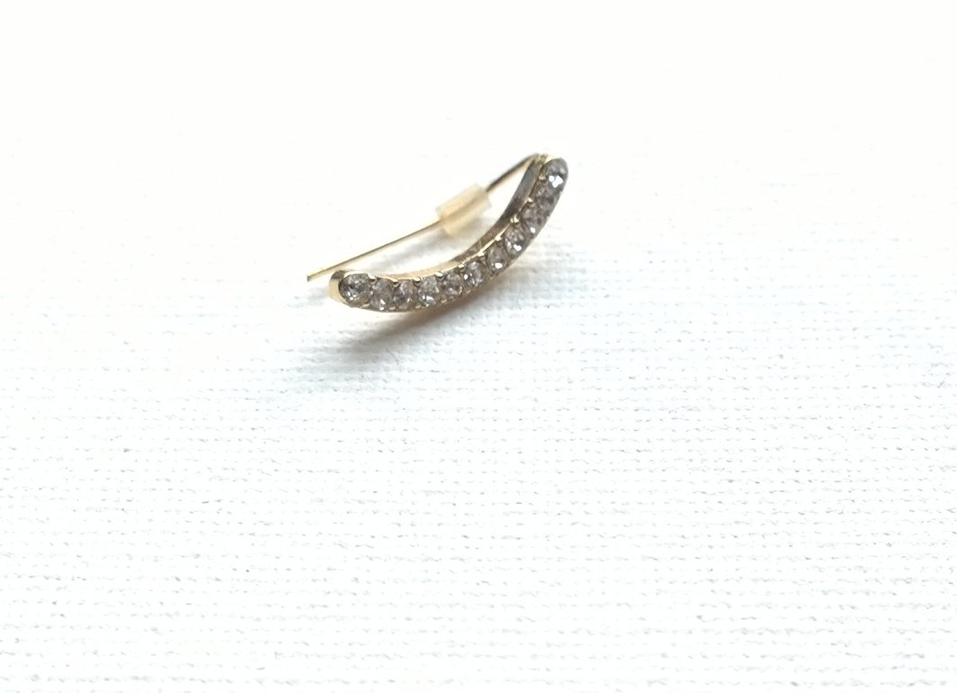  Ohrring, gold, steinchen, earcuff