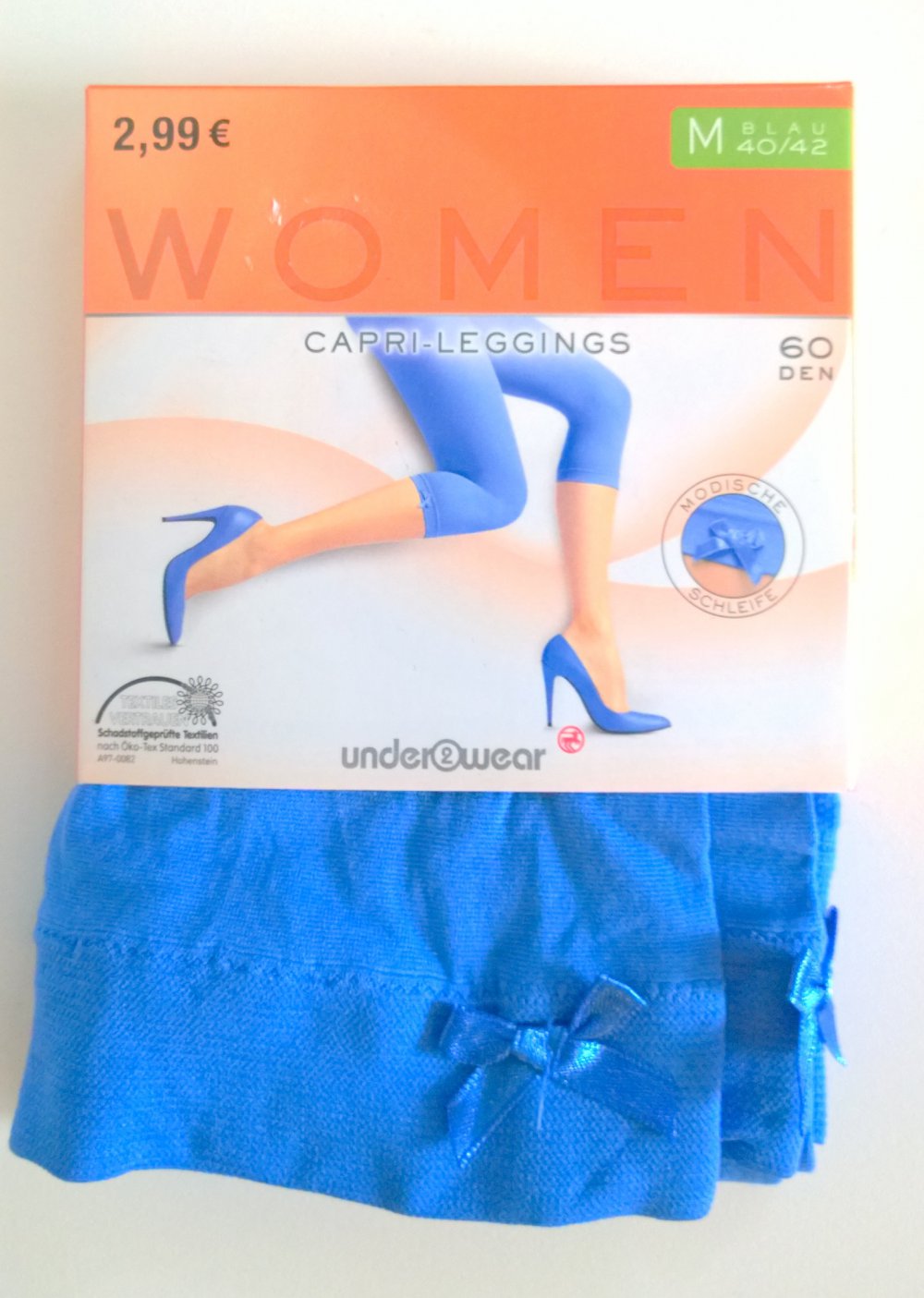  Capri Leggings Blau Größe M 40/42