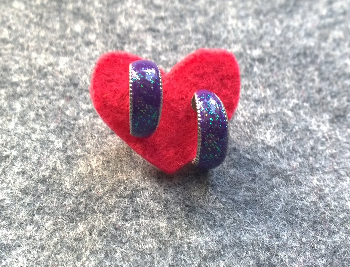 Creolen lila glitzer