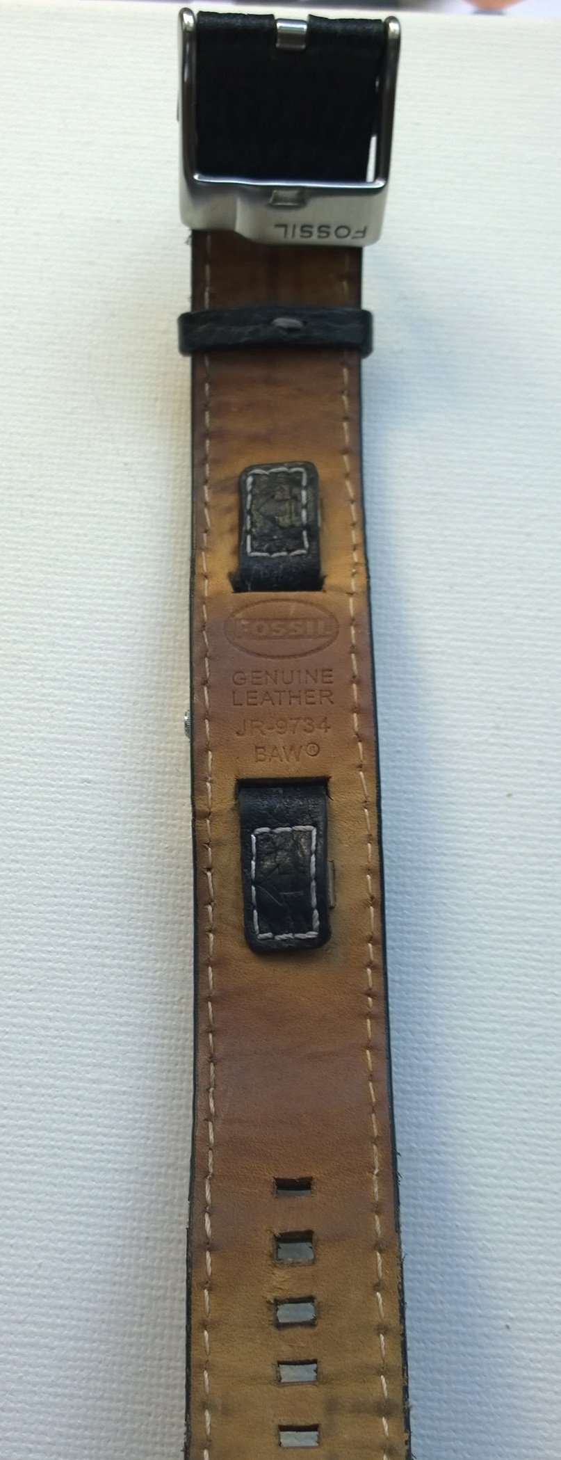 Fossil Uhr schwarz Leder silber