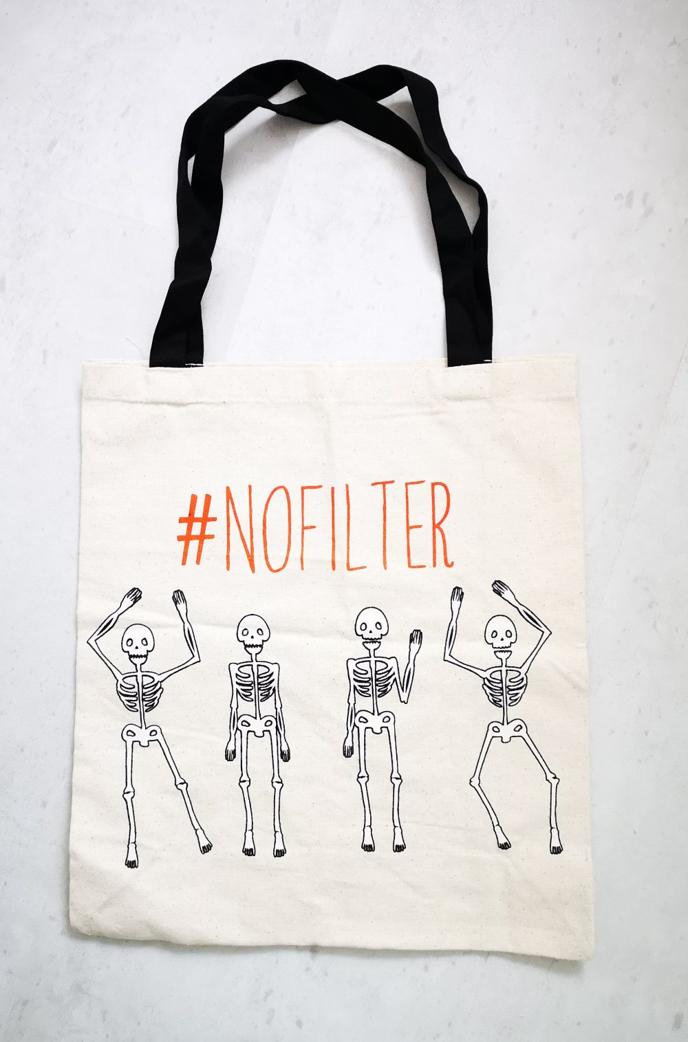 Jutebeutel, Stoffbeutel, Halloween, Skelette