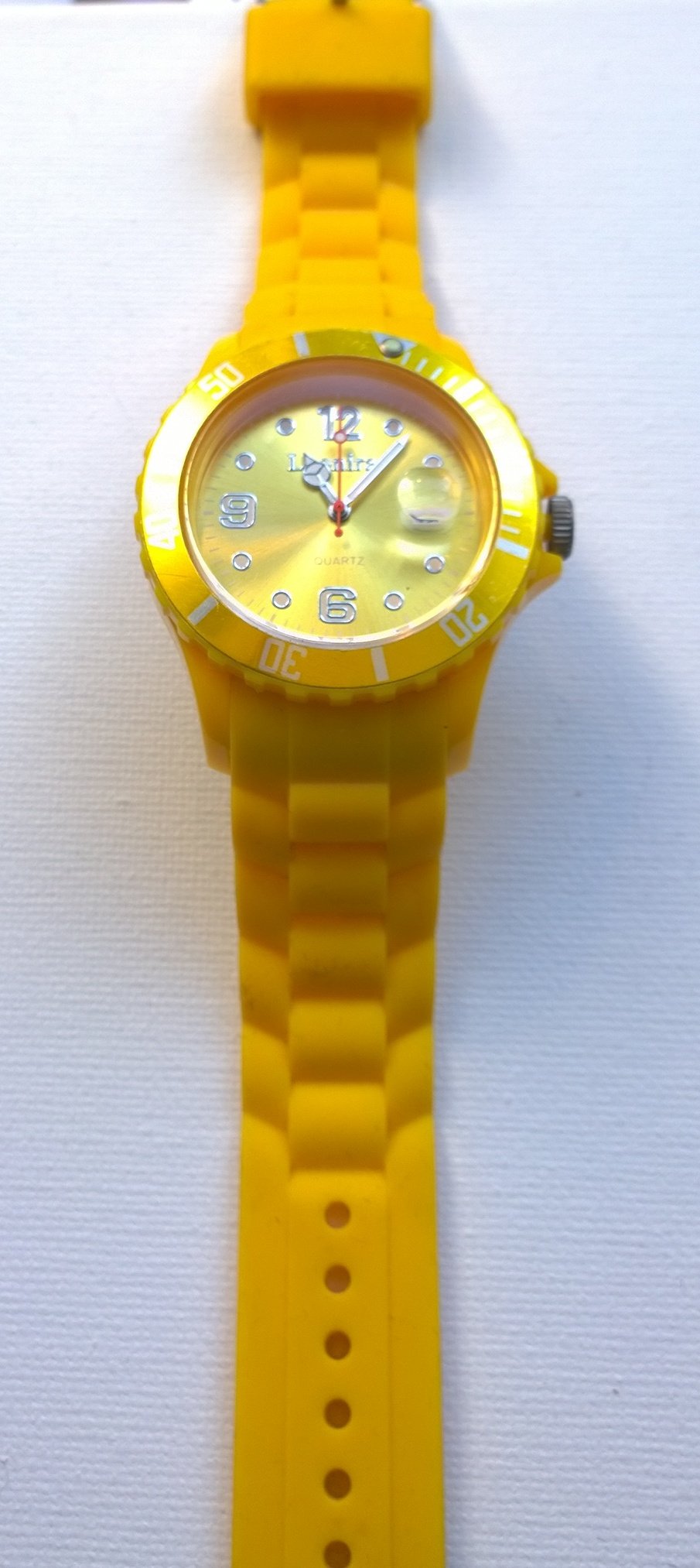 Silikonuhr, gelb, analog