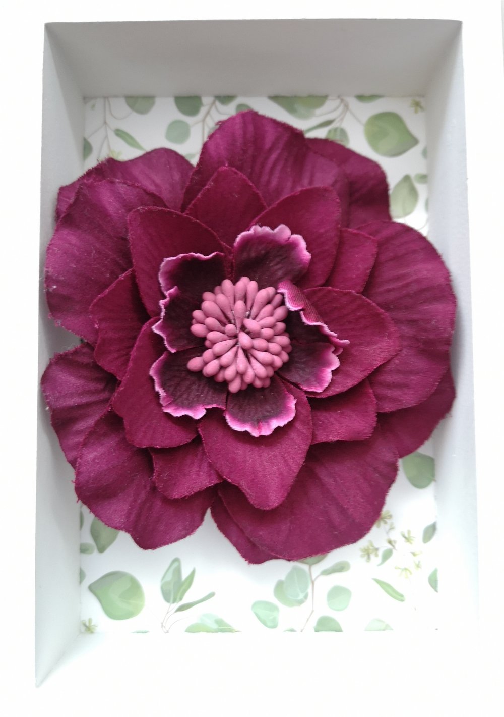 Brosche Haarspange Blume lila bordaux