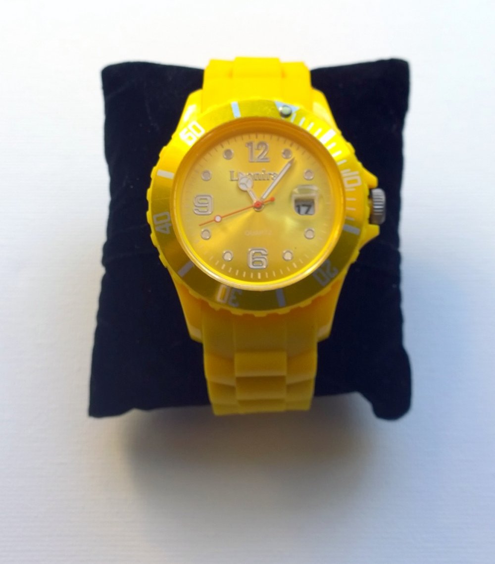 Silikonuhr, gelb, analog