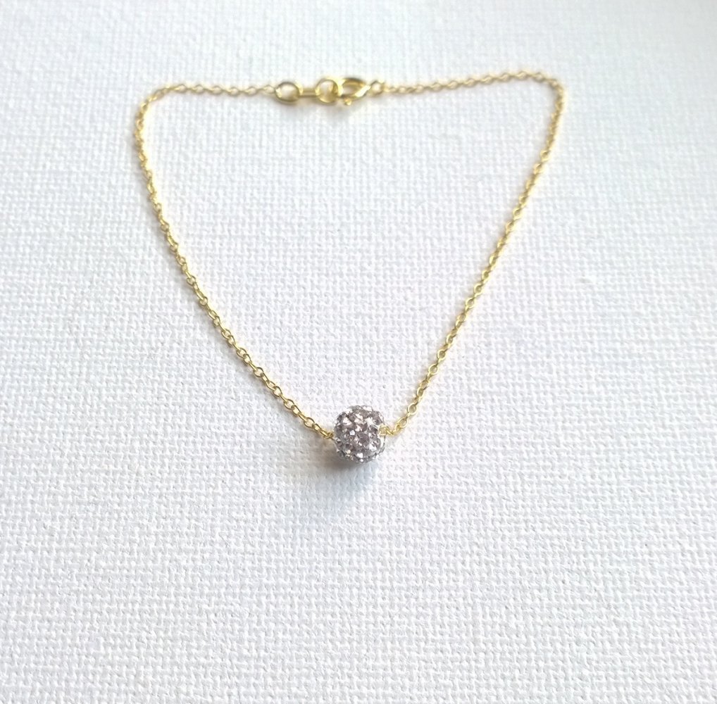 Armband Echtsilber, vergoldet mit Steinchen