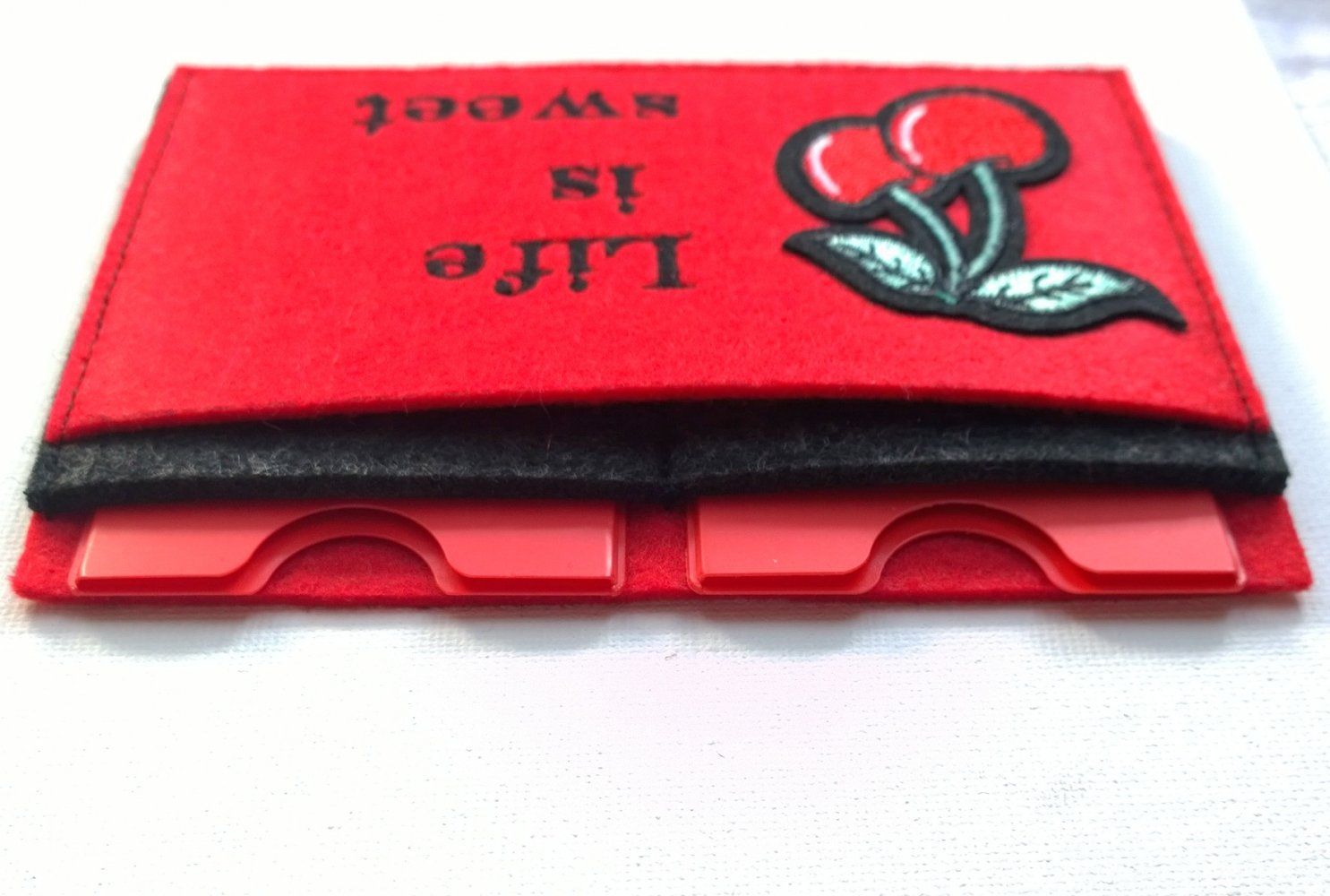 Kartenetui, Mini Geldbörse, Kirsche