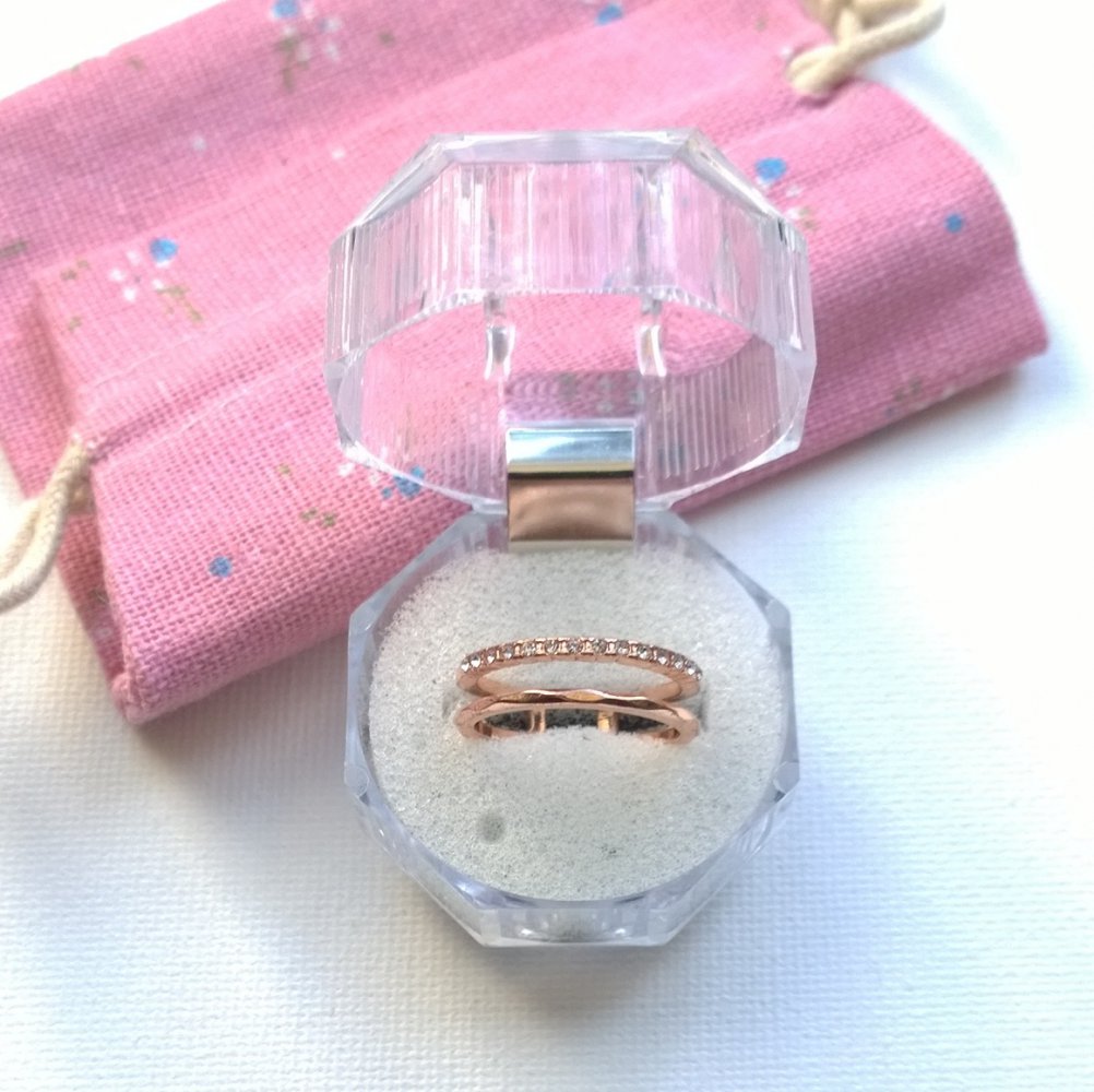 Ring,Rosegold, Modeschmuck, Steinchen, Gr.16