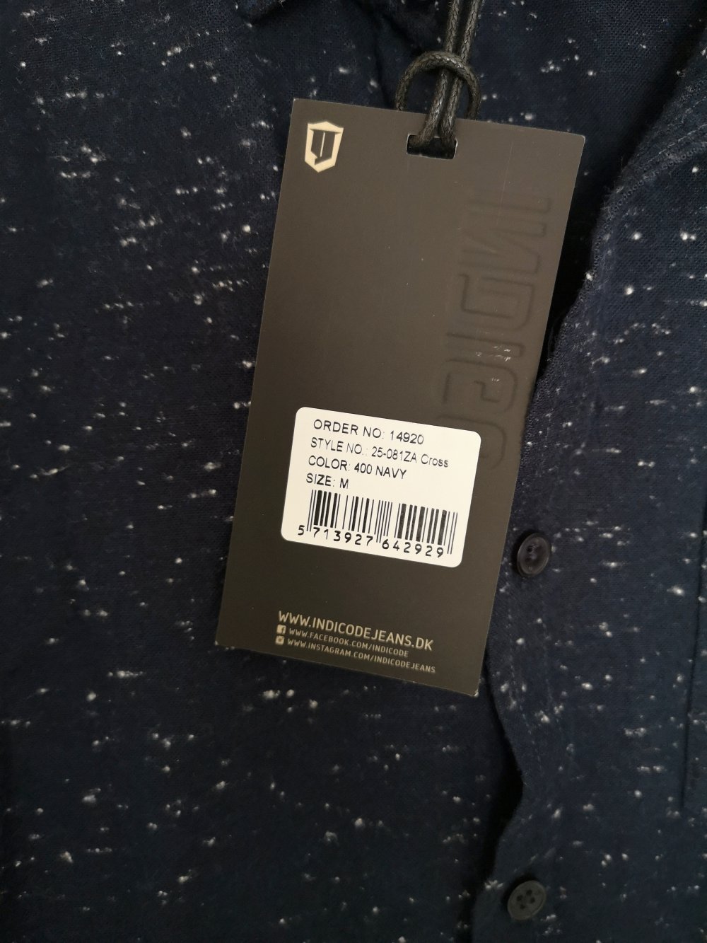  Herren Hemd Indigo Blau Größe M