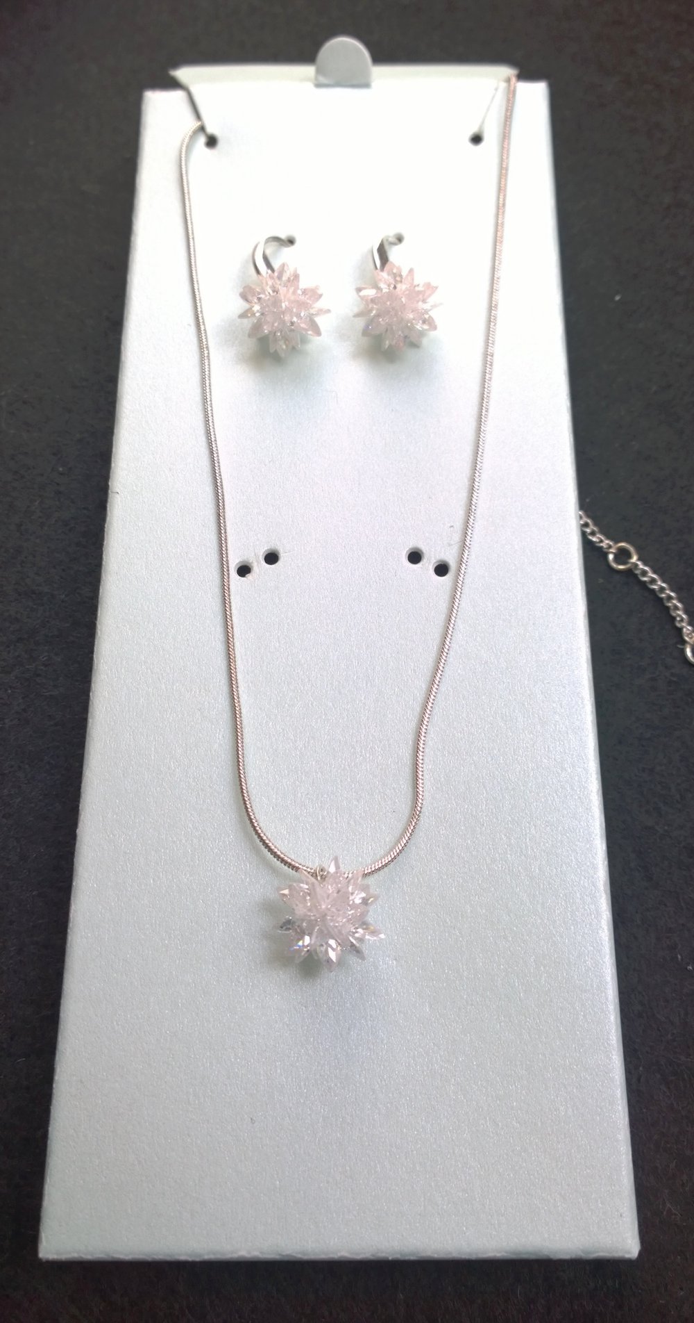 Schmuckset, Kristall, Kette und Ohrringe