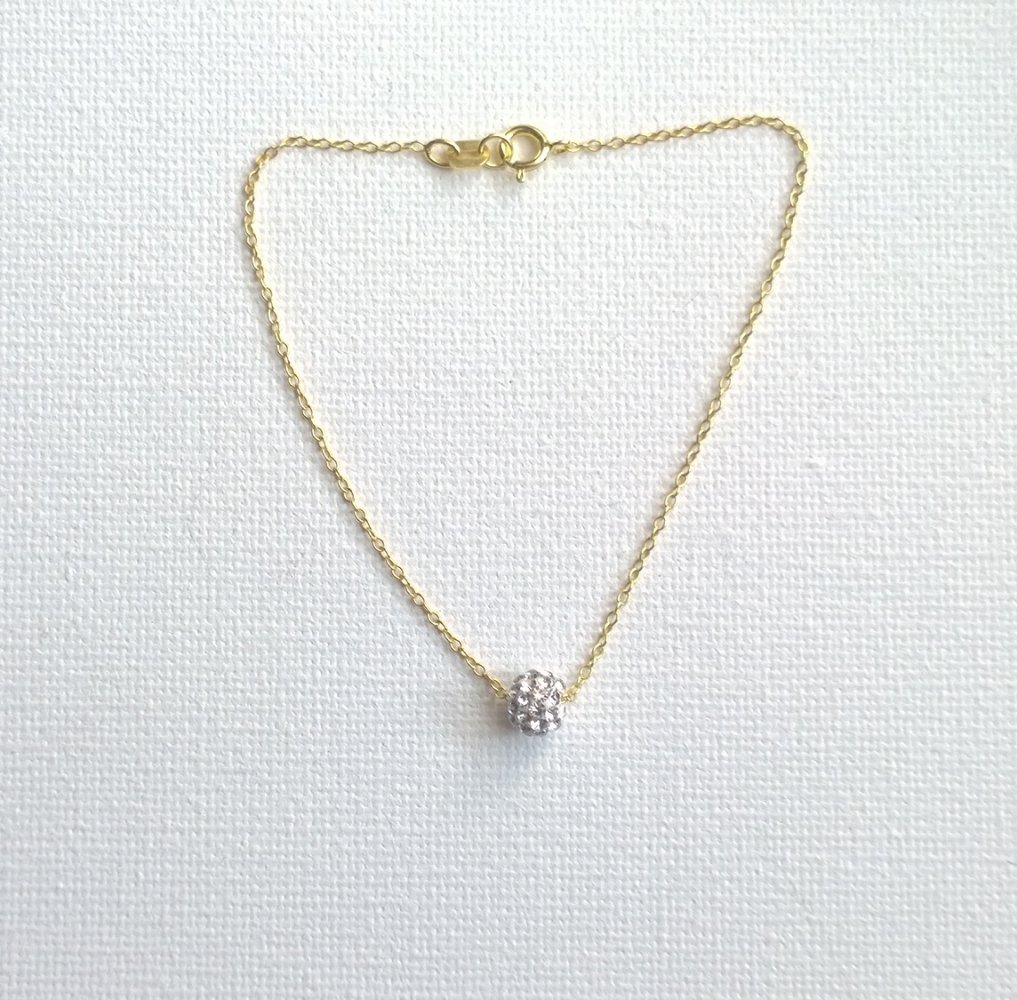 Armband Echtsilber, vergoldet mit Steinchen