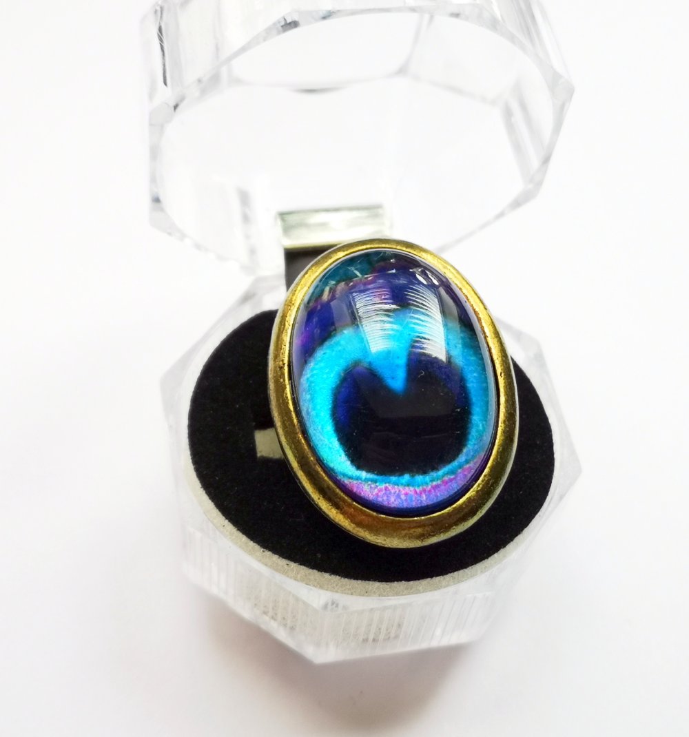 Ring altgold Pfauenauge Gr.17