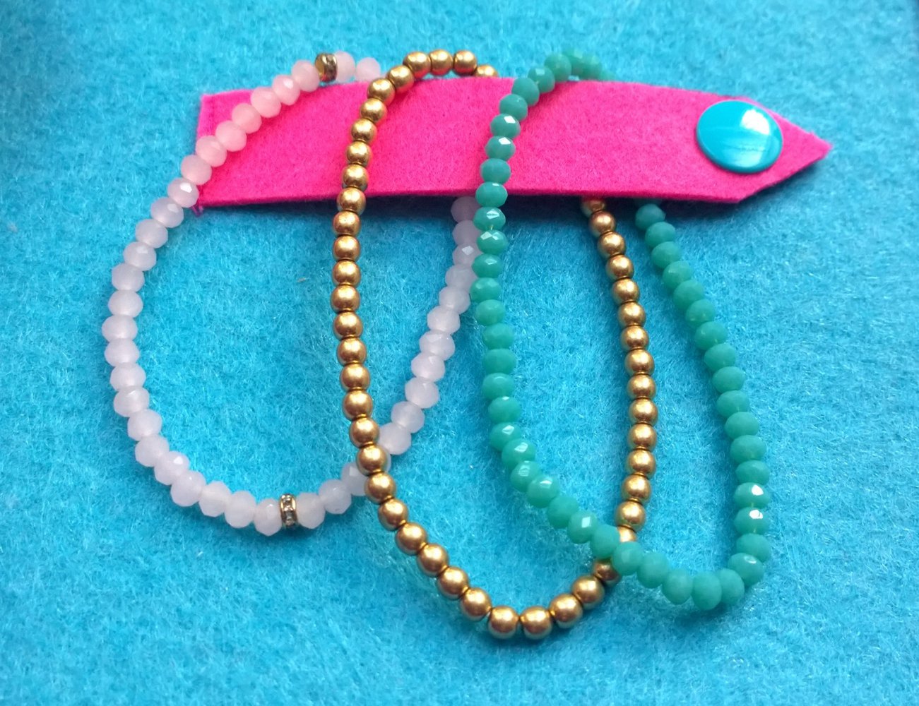 Armbänder Set Pastell, Gold