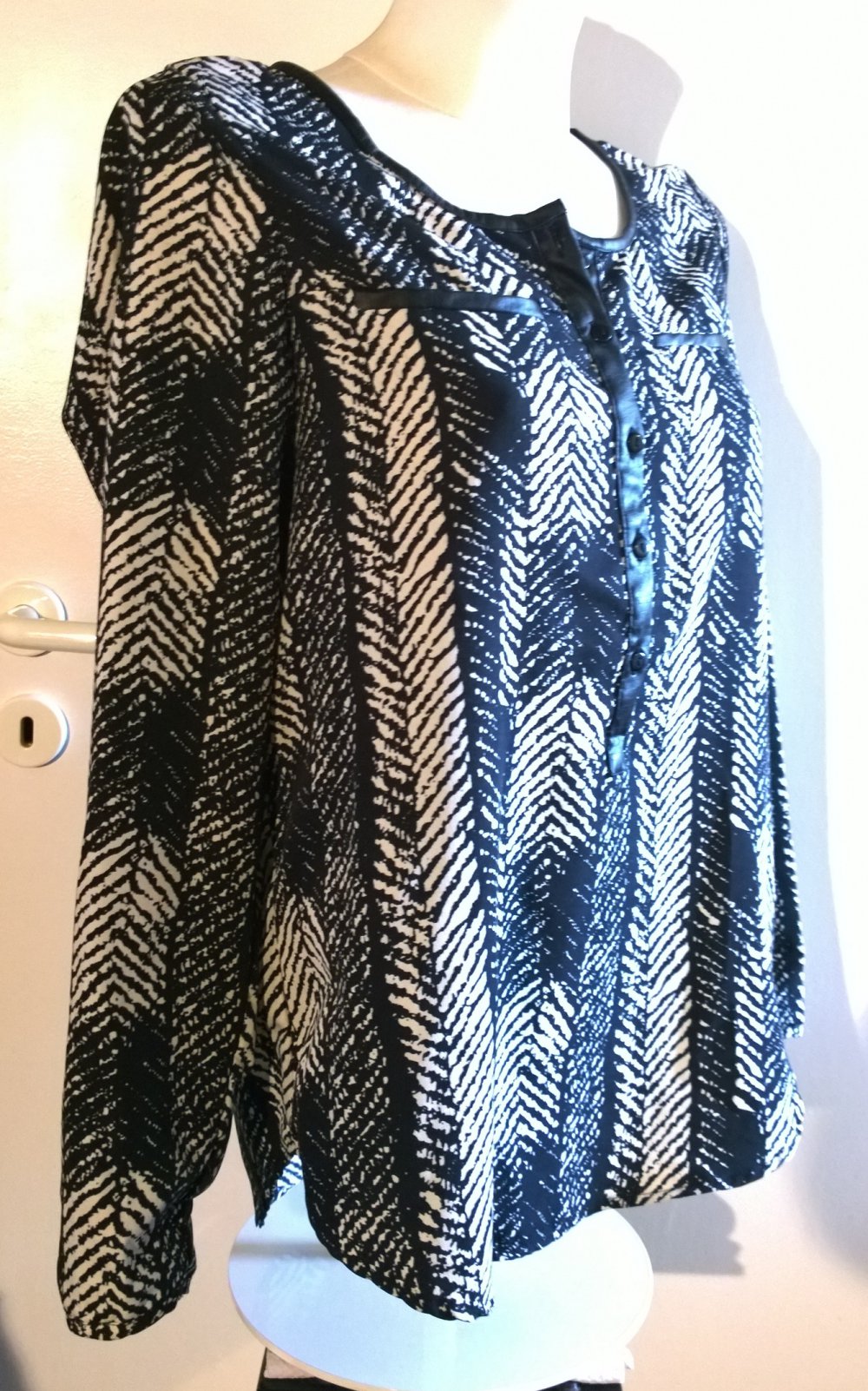 Only, Bluse, schwarz/weiß, Gr.38