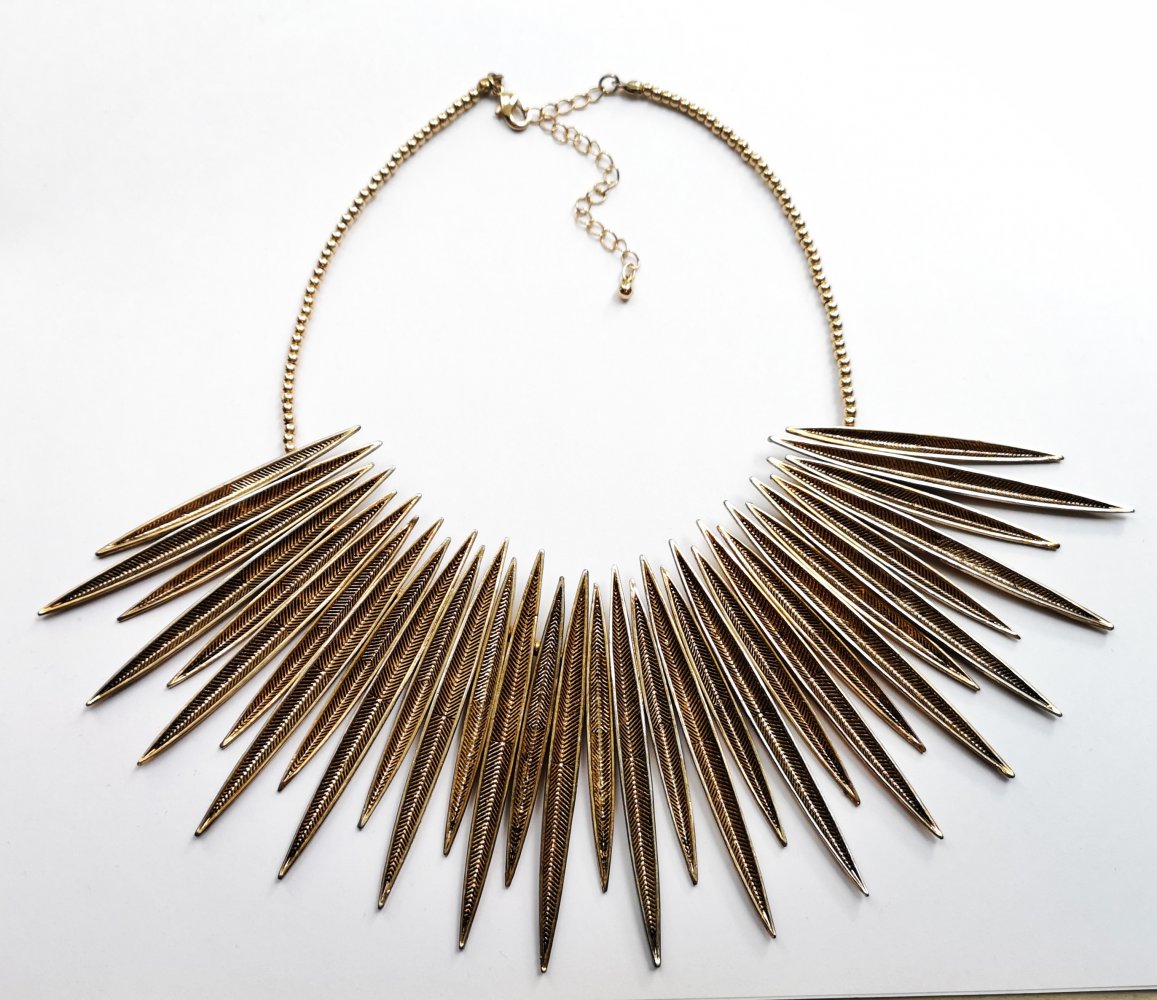 Statementkette gold Blätter