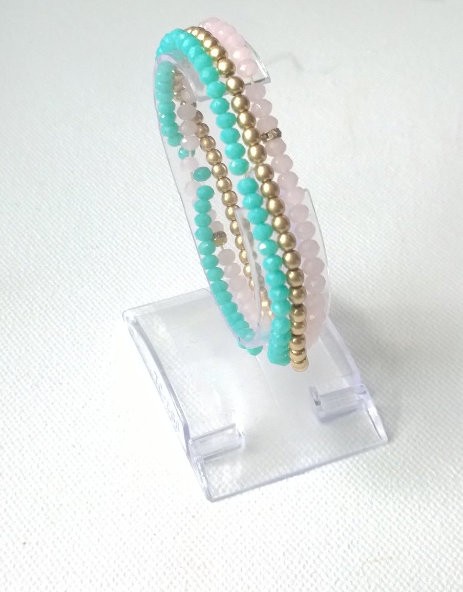 Armbänder Set Pastell, Gold