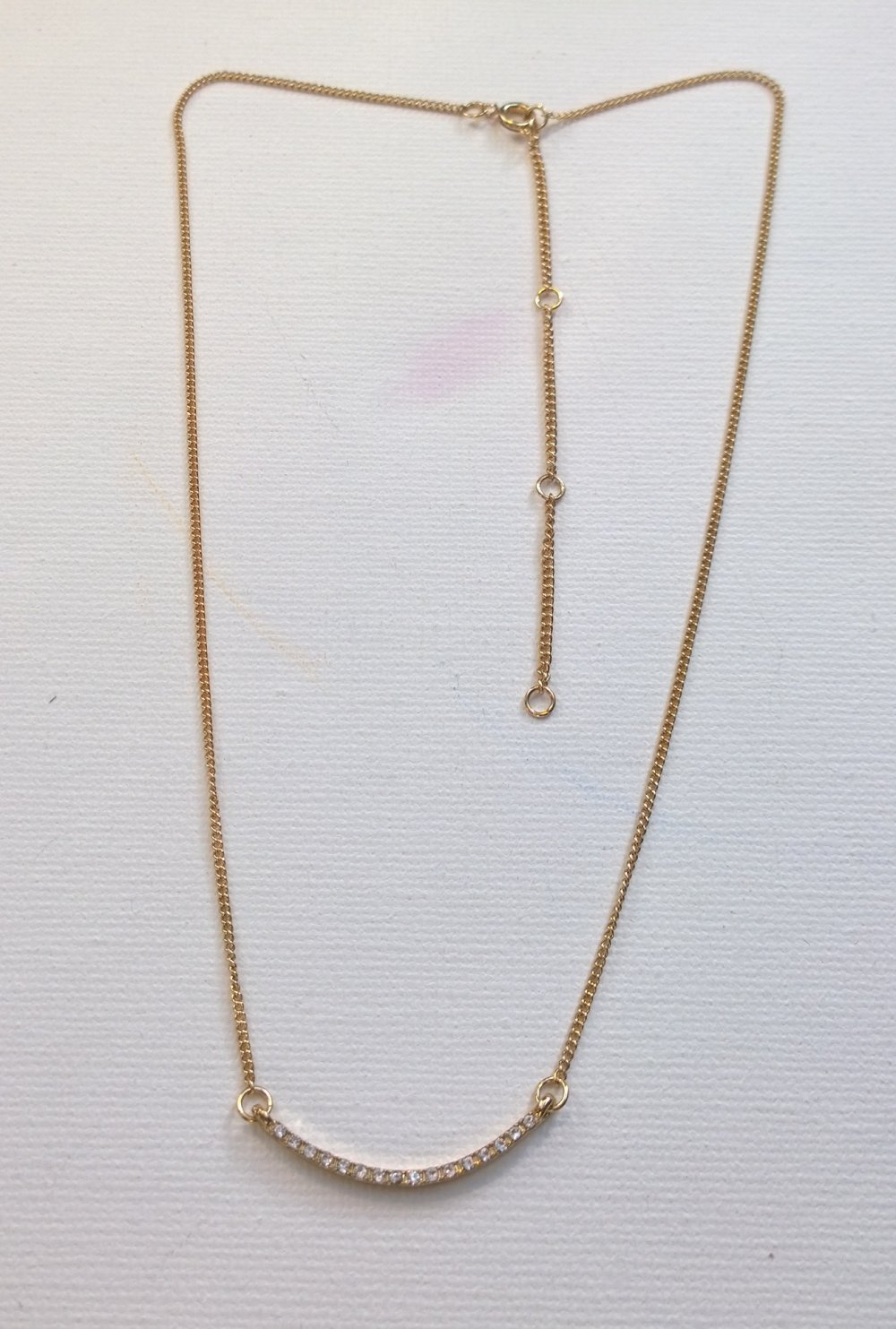 Kette, filigran, kurz, gold, Steinchen