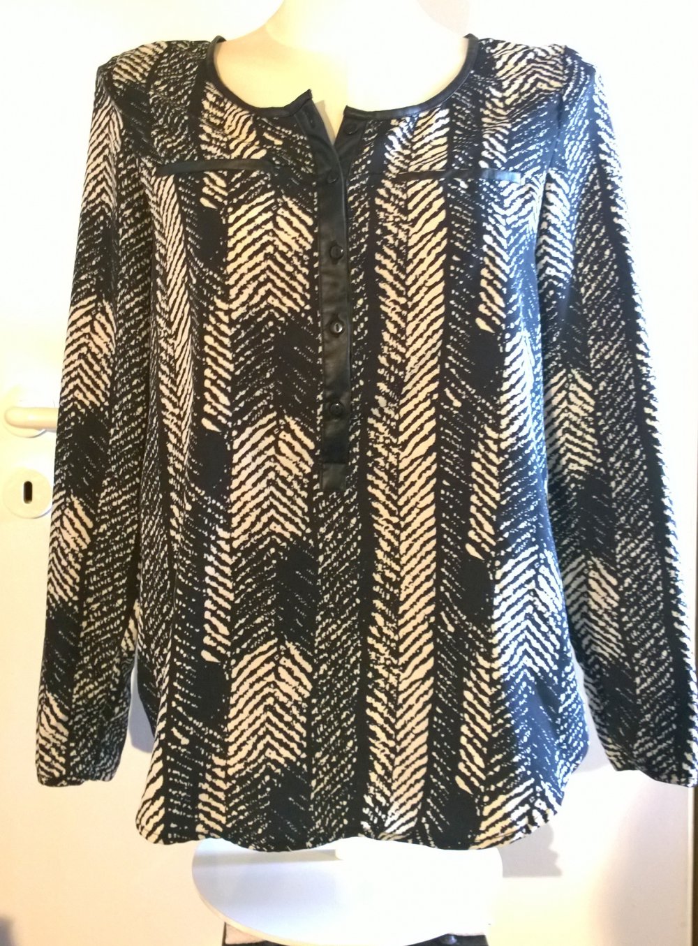 Only, Bluse, schwarz/weiß, Gr.38