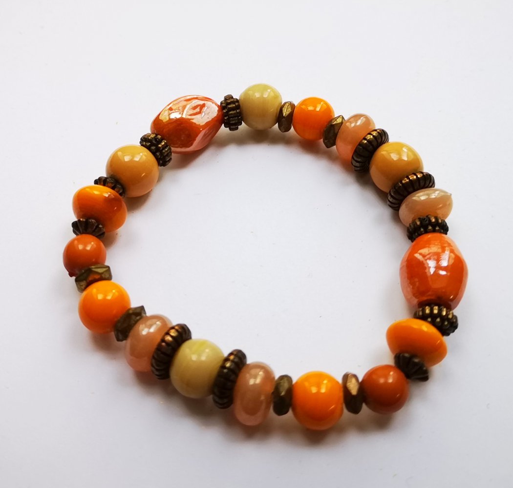 Armband gelb,orange, altgold