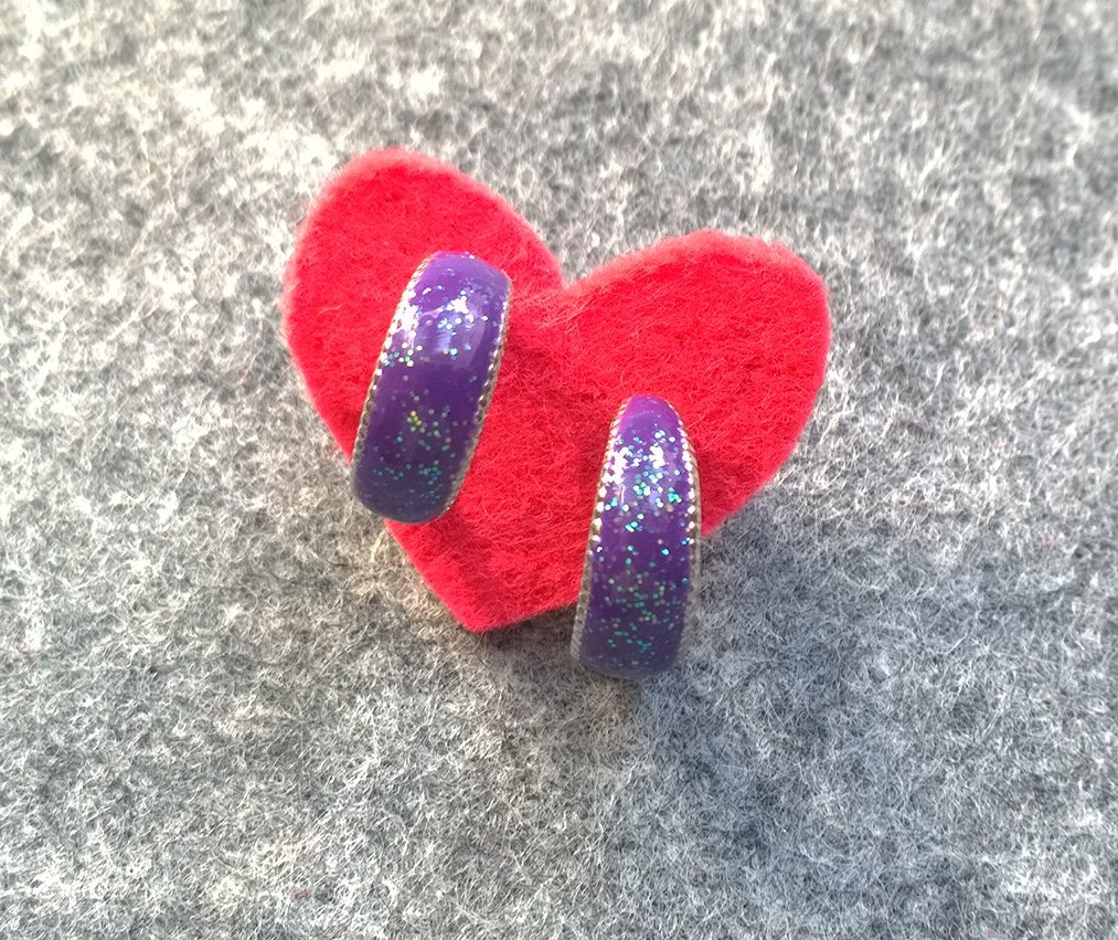 Creolen lila glitzer