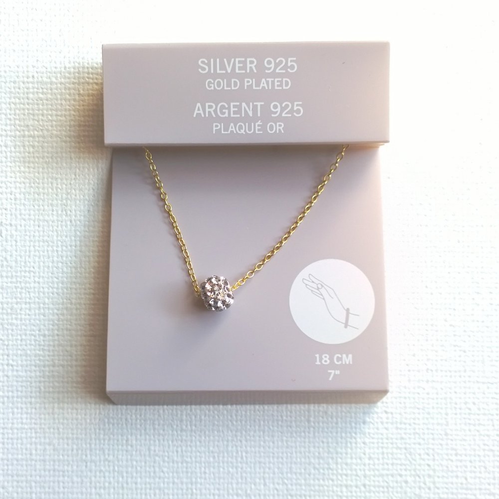 Armband Echtsilber, vergoldet mit Steinchen