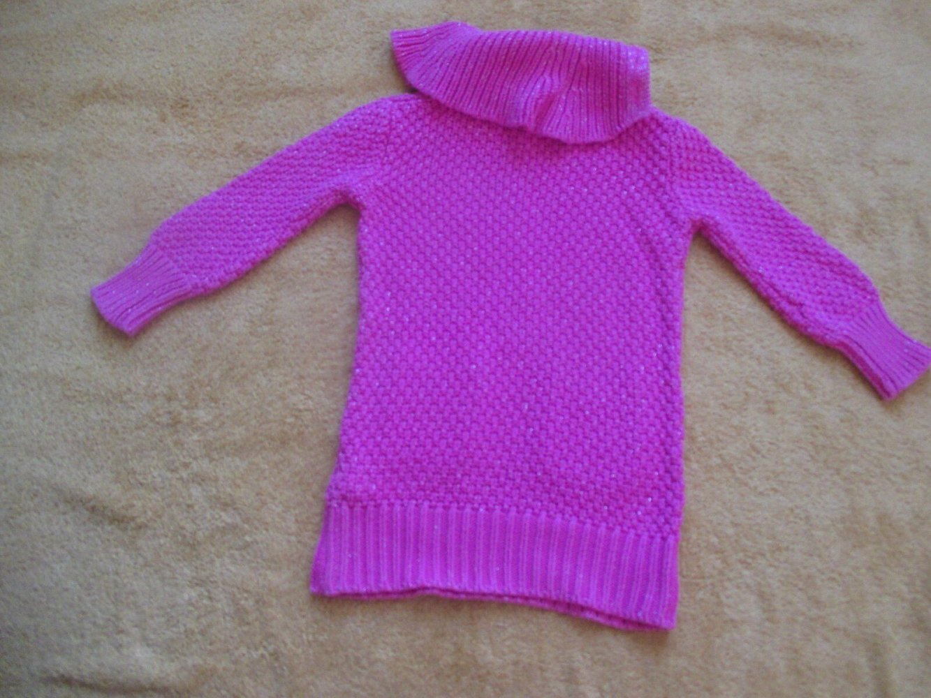 NEU * GIRL * Mädchen * Lurex Glitzer * Baumwolle * Strick * variabler * Rollkragen * Long * Pullover oder Mini Kleid 