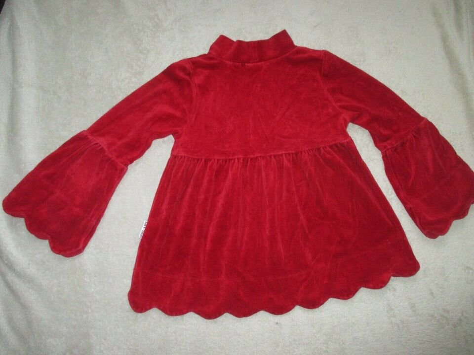 NEU * Niedlich * kuschelweich * Girls * Mädchen * 3D Blüte * Trompeten- Ärmel * Nicky * Niki * Samt * Kleid 