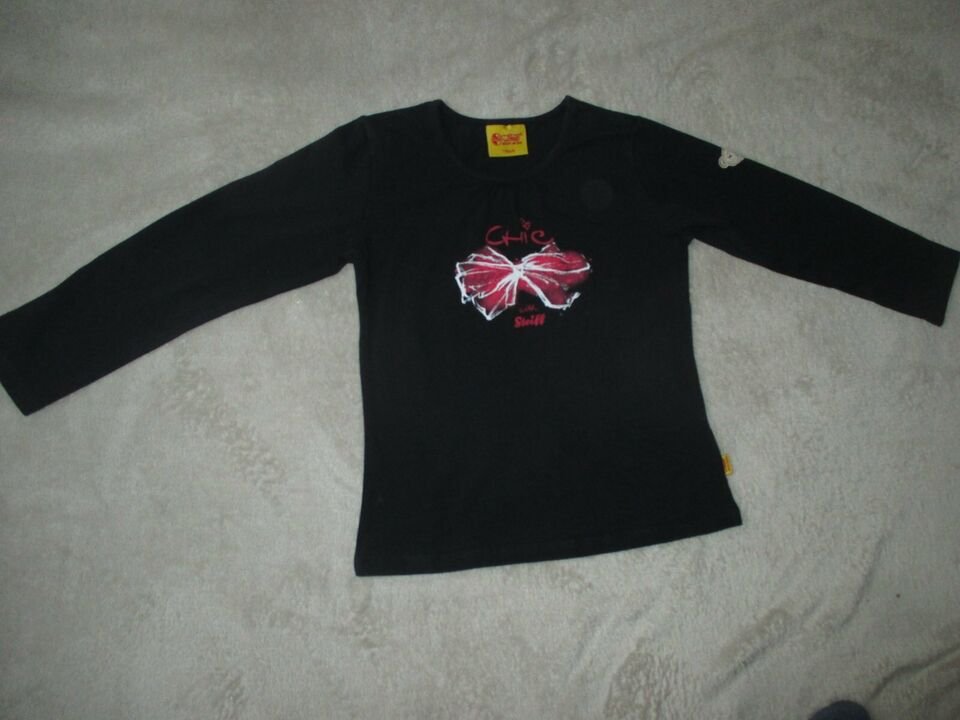NEU mit ETIKETT * Stylisch * GIRL * Bären Applikation * Schleifen- Print * Langarm * Longsleeve * T- Shirt 