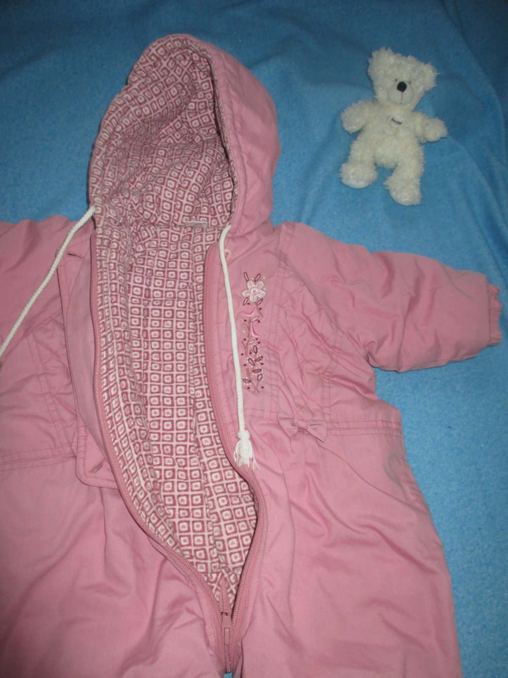 NEUw * Niedlich * Baby * GIRL * Blumen * Blüten- Stickerei * wattierter * Ski * Schnee * Anzug * Schneeanzug * Overall * Einteiler * Jumpsuit 