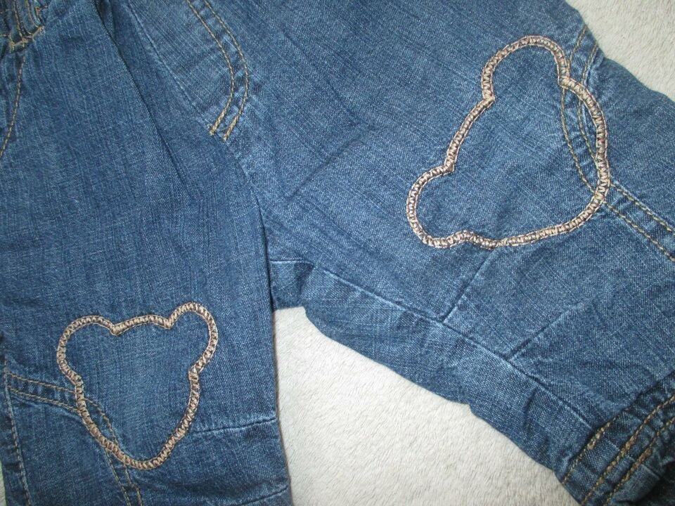 NEU * Niedlich Baby * BOY oder auch GIRL * Unisex * Bären- Stickerei * Winter * Schlupf * Jeans- Hose 