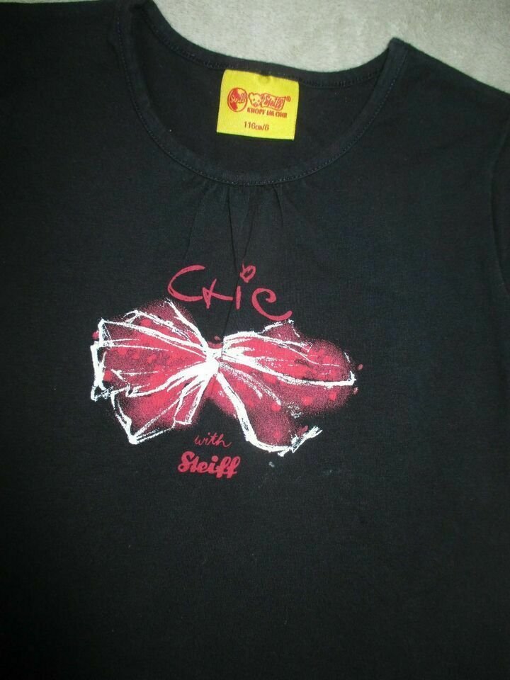 NEU mit ETIKETT * Stylisch * GIRL * Bären Applikation * Schleifen- Print * Langarm * Longsleeve * T- Shirt 