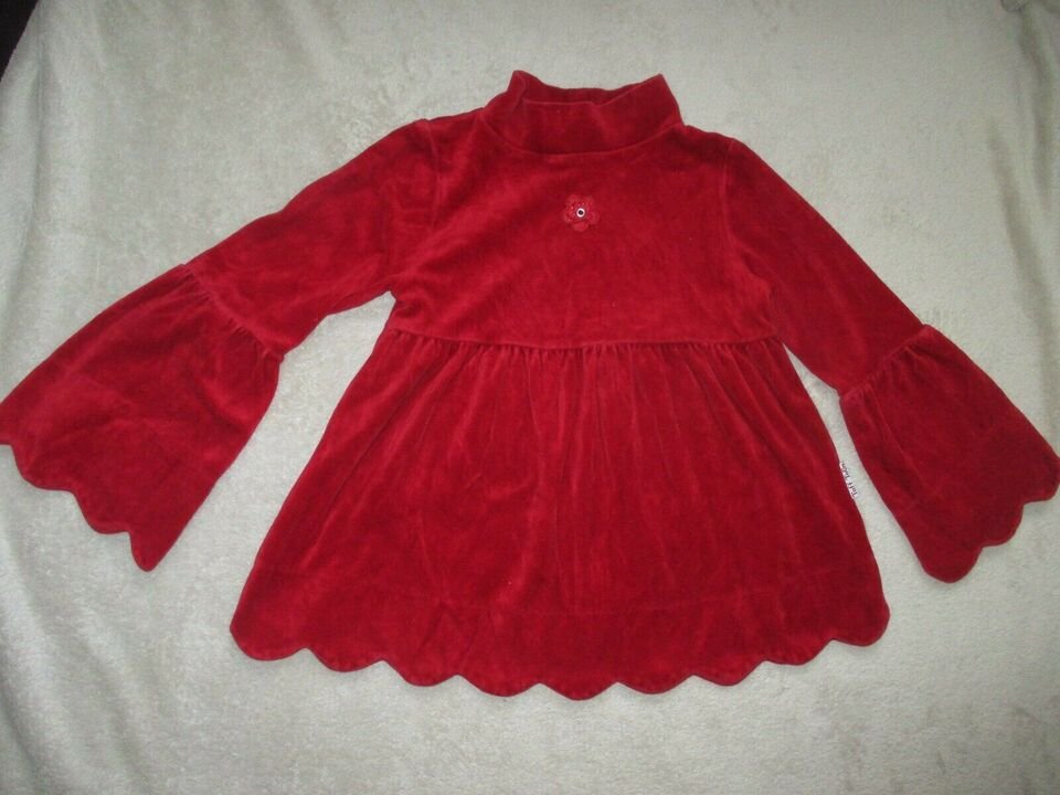 NEU * Niedlich * kuschelweich * Girls * Mädchen * 3D Blüte * Trompeten- Ärmel * Nicky * Niki * Samt * Kleid 