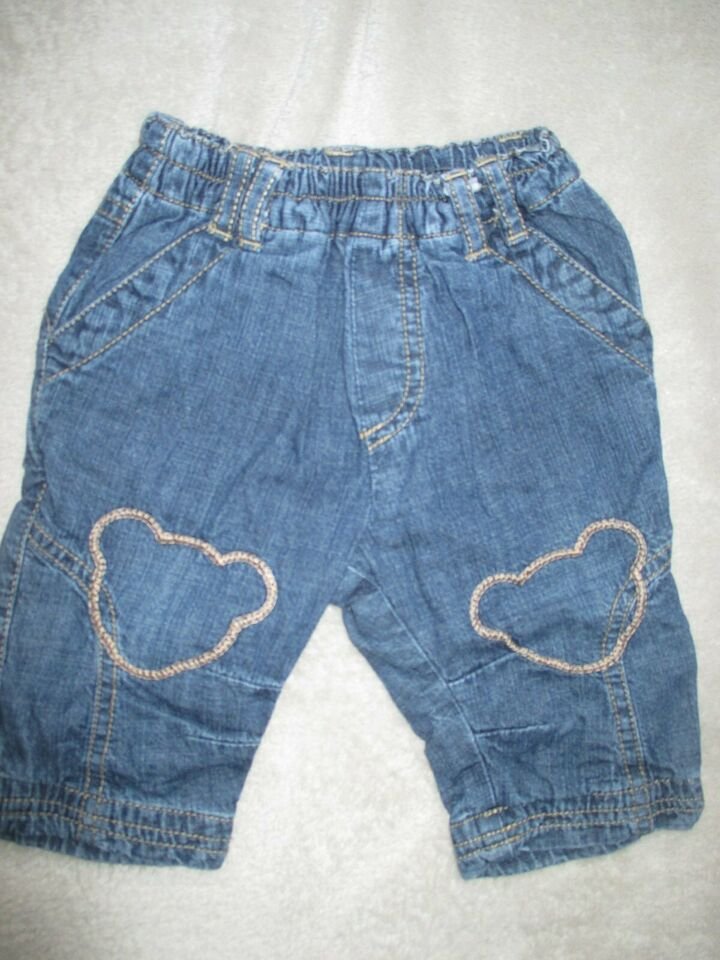 NEU * Niedlich Baby * BOY oder auch GIRL * Unisex * Bären- Stickerei * Winter * Schlupf * Jeans- Hose 
