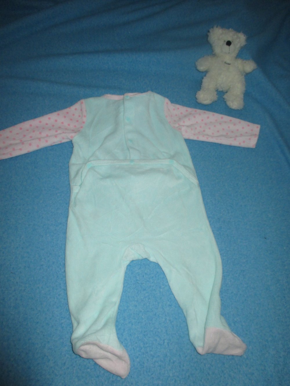 NEU * Niedlich * Baby * GIRL * Schmetterling * 3D Applikation- Stickerei * Nicki * Einteiler * Schlafanzug * Größe 68 * mint- grün * pink *