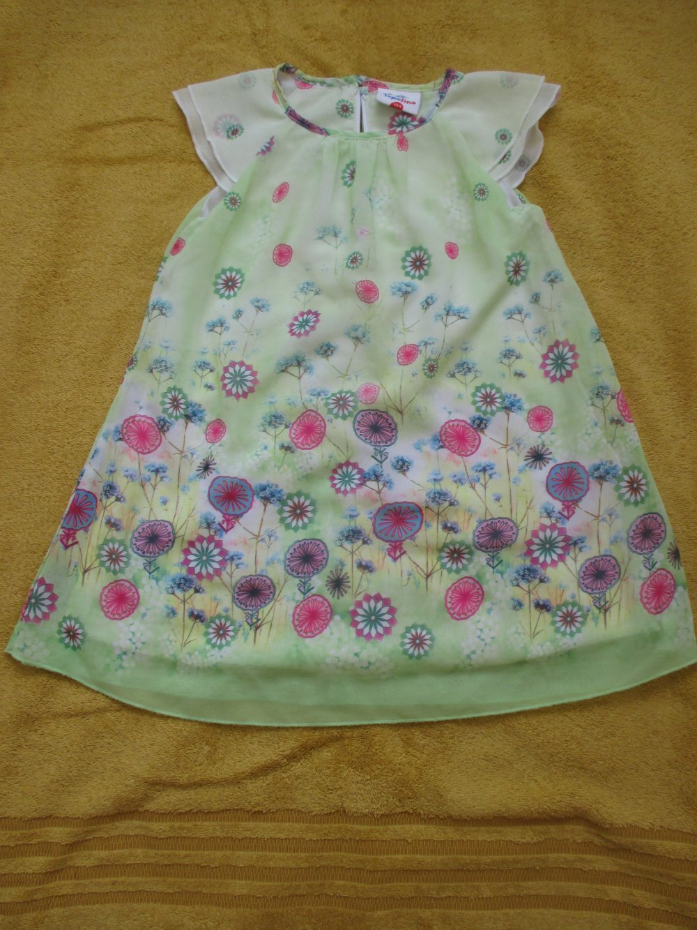 NEU * Niedlich * Girls * Mädchen * Blumen * Blüte * Flower- Power * Seiden Chiffon * Sommer * A-Linie * Kleid 