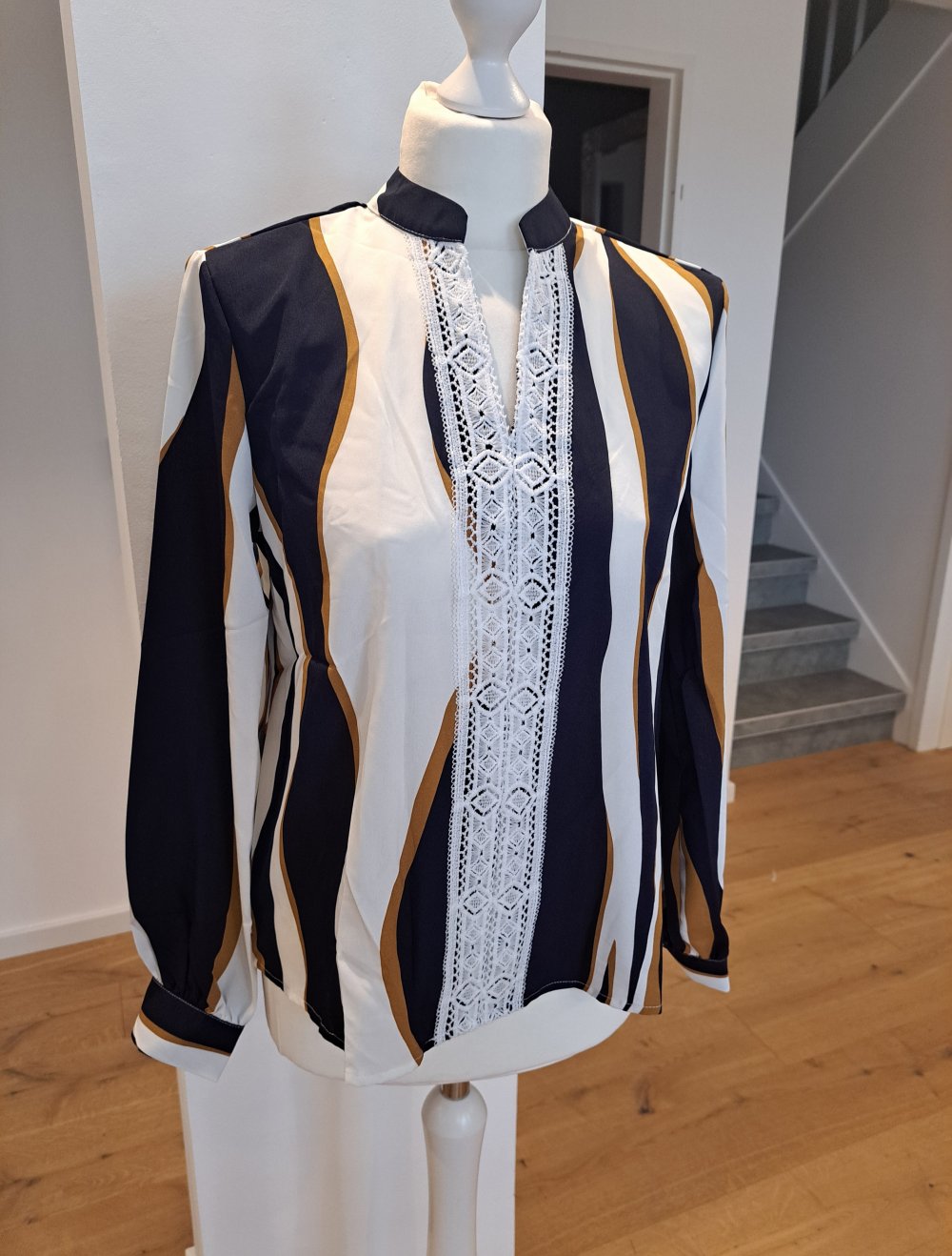 Shein Bluse gemustert Spitze