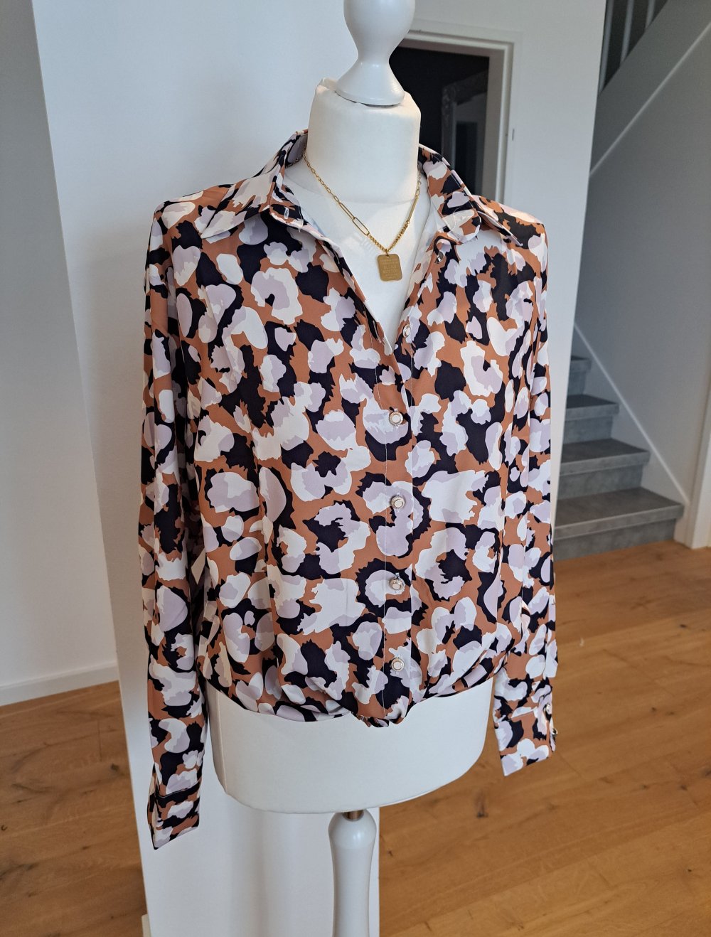 Shein gemusterte Bluse Hemd