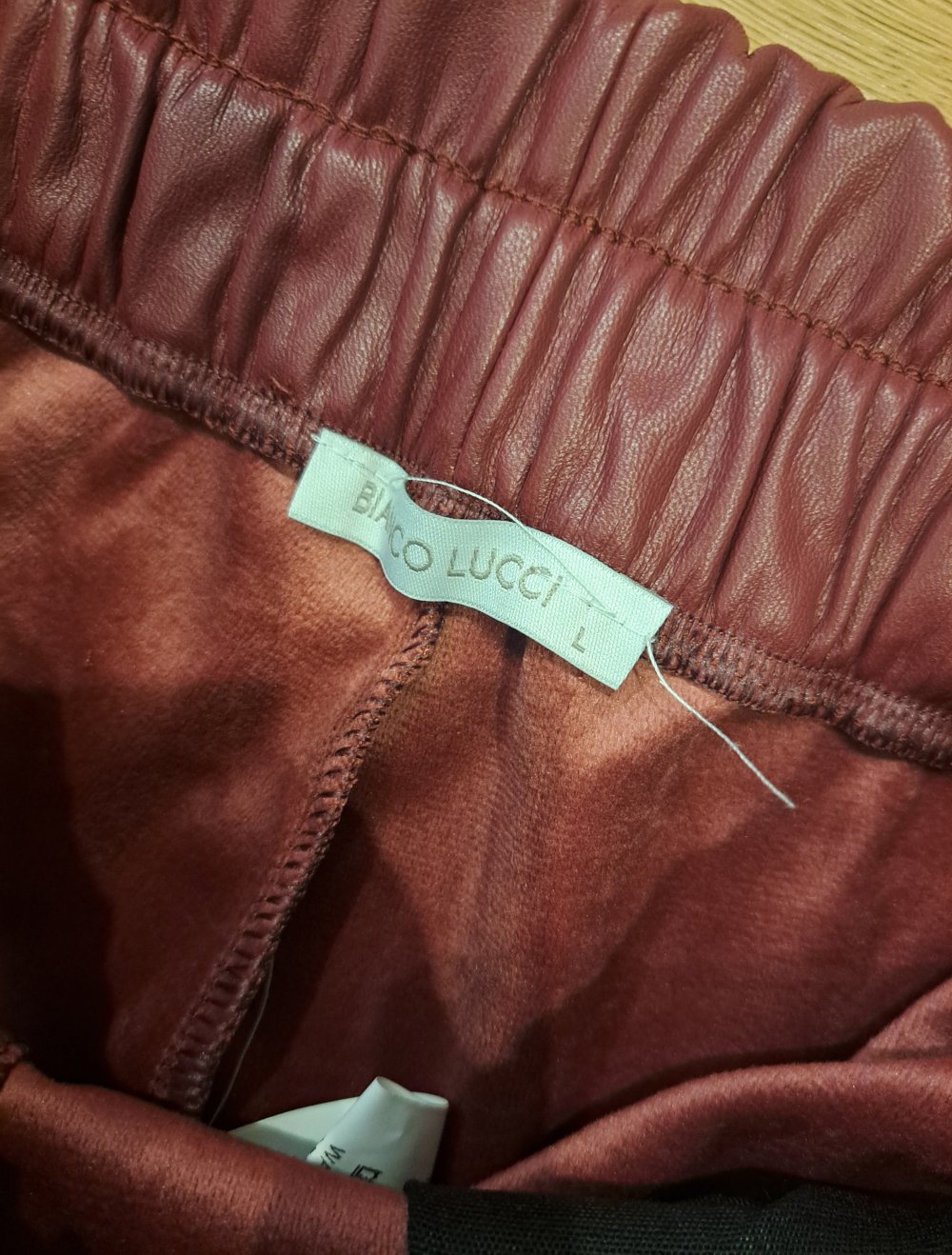 Bianco Lucci Lederjogger Hose bordeaux