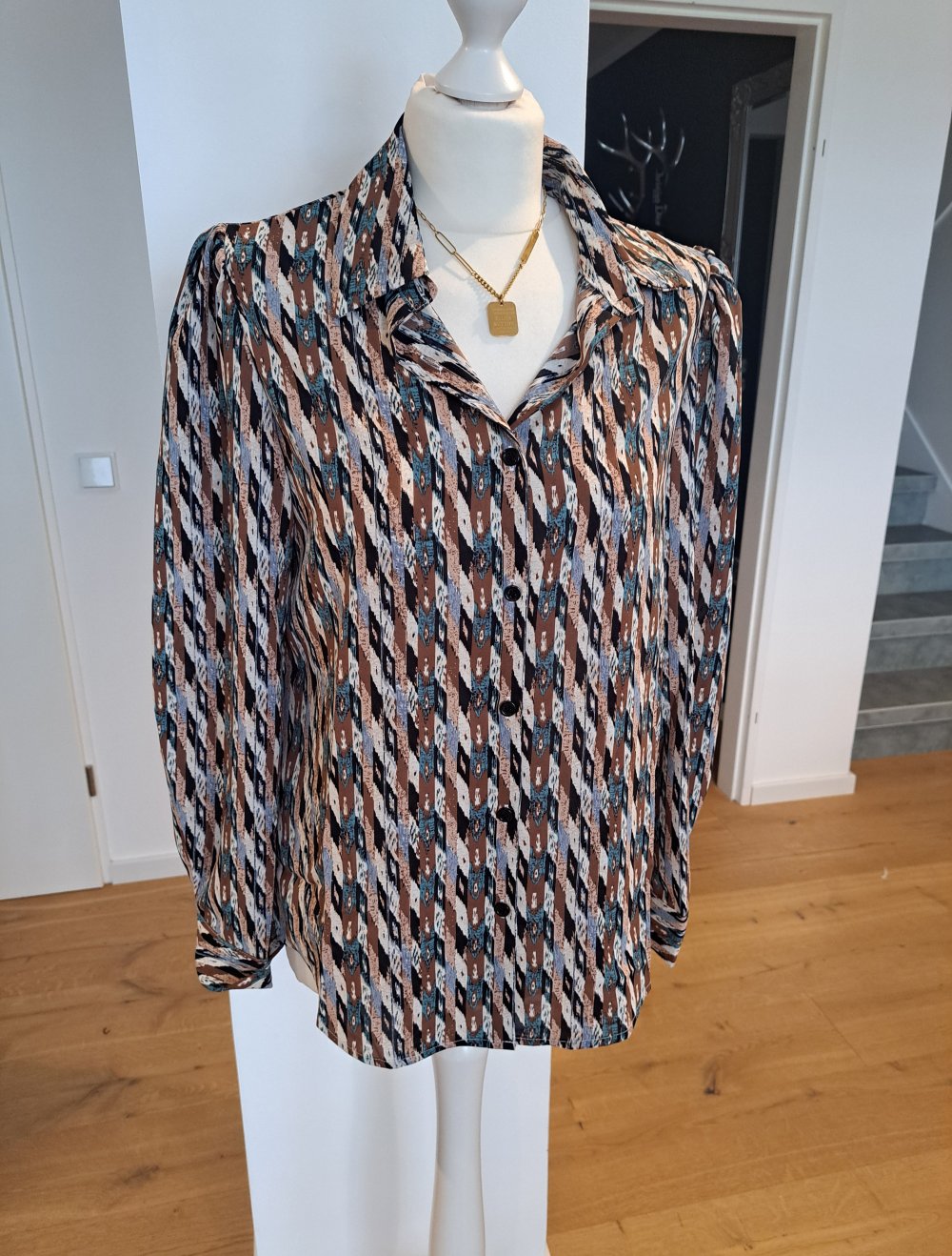 Shein gemustertes Hemd Bluse