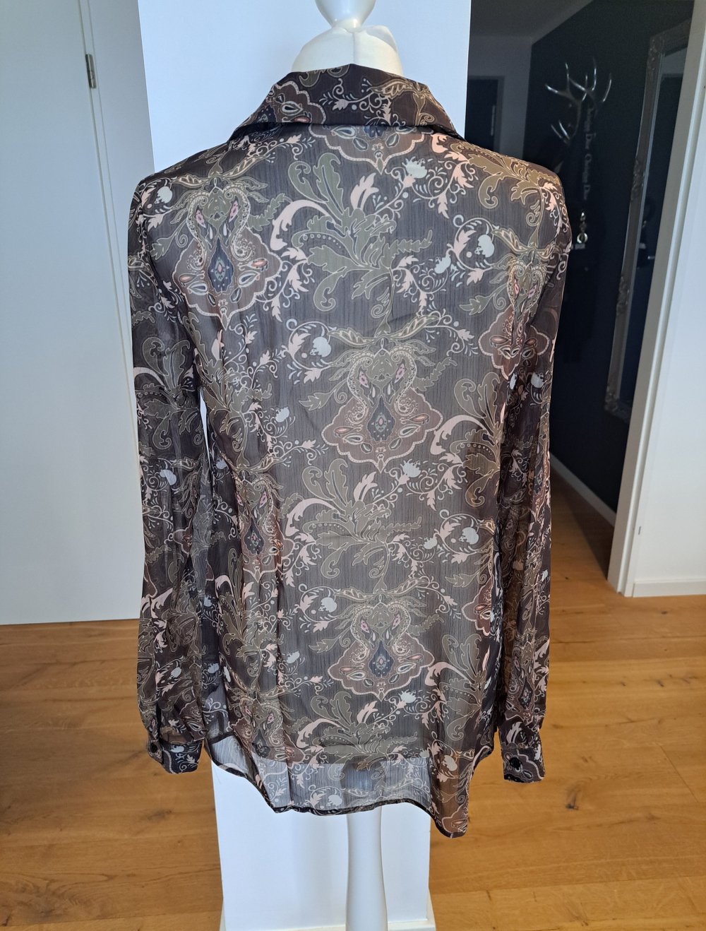 Shein Bluse Hemd Paisley Muster transparent