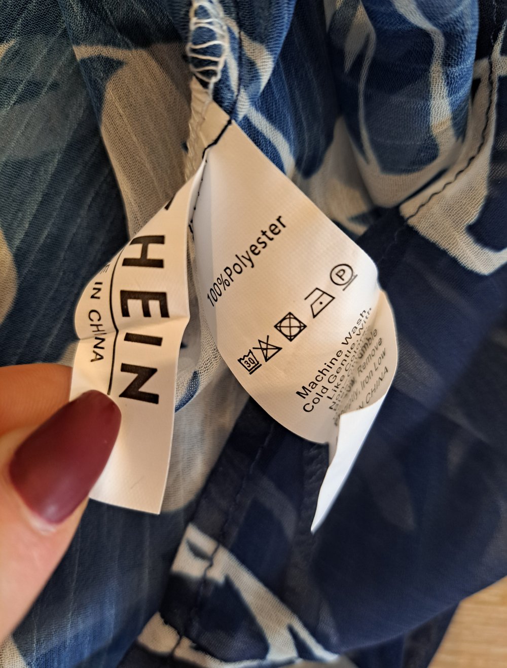 Shein Bluse transparent floral maritim