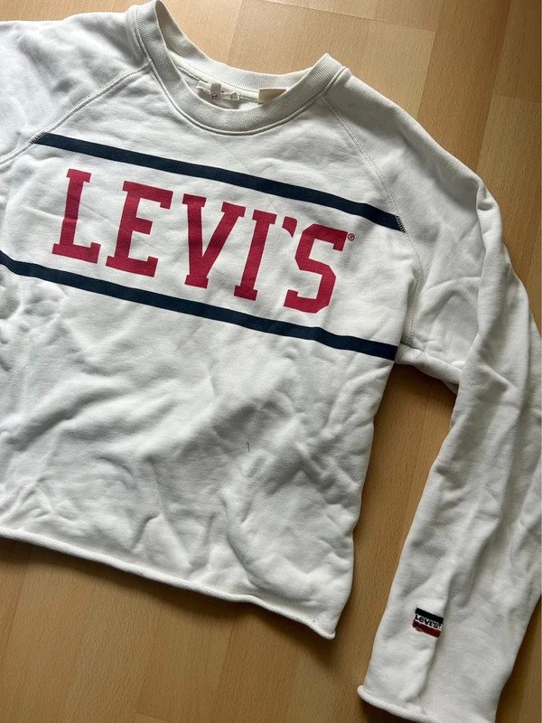 Levi's Crop Pullover Hoodie Retro Print 