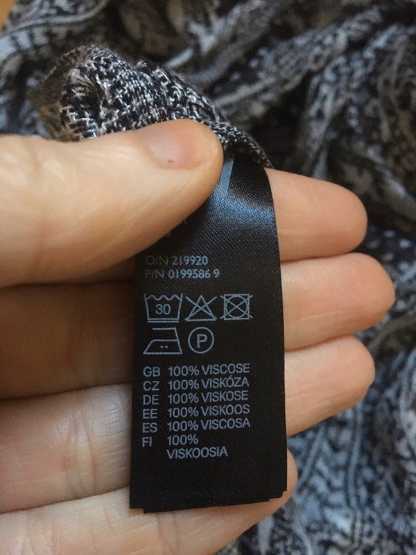 Schwarz-grau gemusterter Viskose-Schlauchschal *Mengenrabatt*