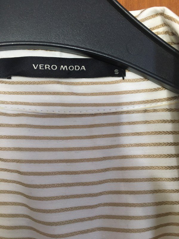 beige-gold gestreifte Bluse Gr. S *Mengenrabatt*