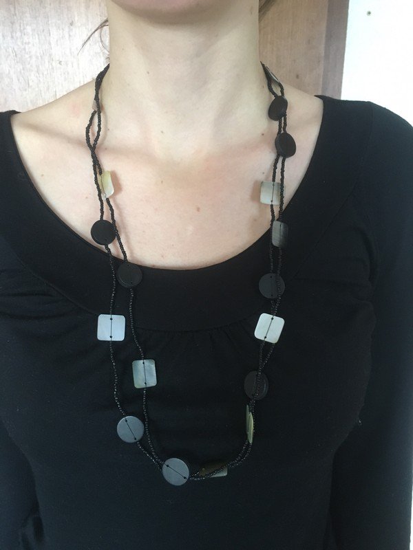 Schwarz-perlmuttfarbene Kette *Mengenrabatt*