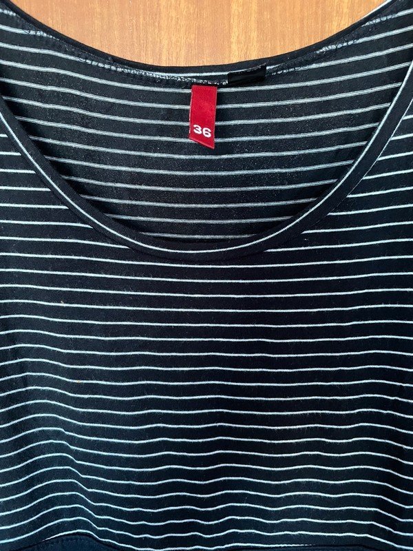 Schwarz-weiß gestreiftes Baumwollkleid *Mengenrabatt*