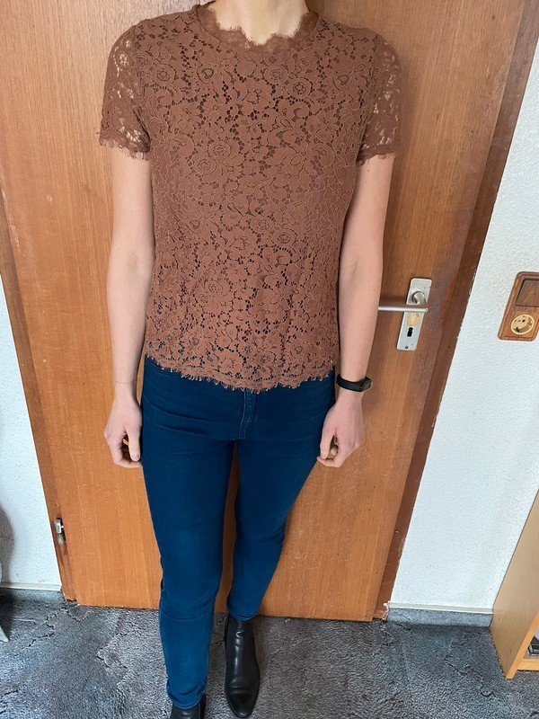 Orange-braune Spitzenbluse *Mengenrabatt*