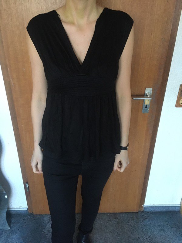 schwarze Bluse/Top  aus Viskose *Mengenrabatt*